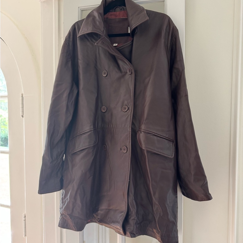 Vintage Coach Brown Leather Jacket m